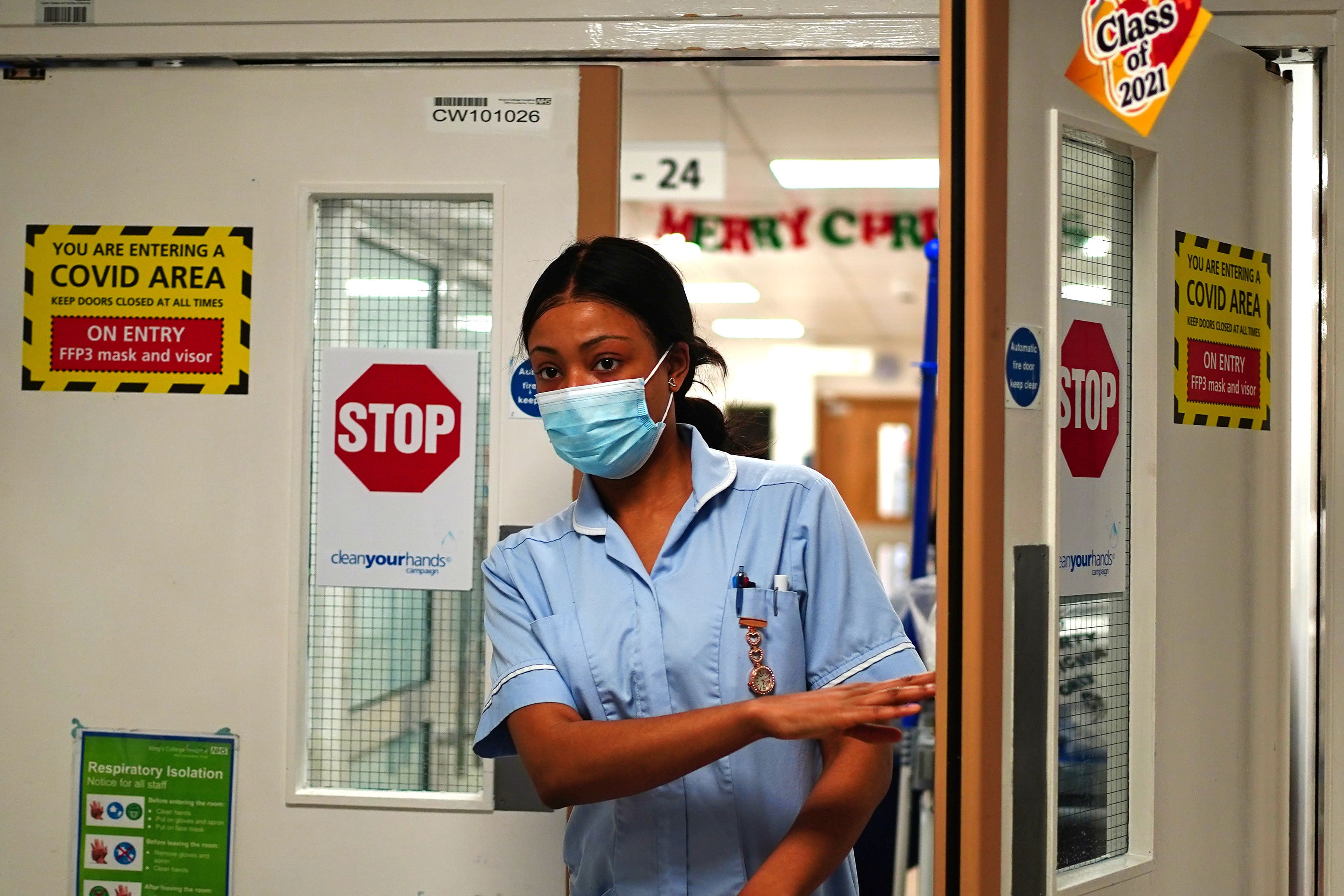 Flu and Covid-19 hospital admissions in England fell last week, according to figures (Victoria Jones/PA)