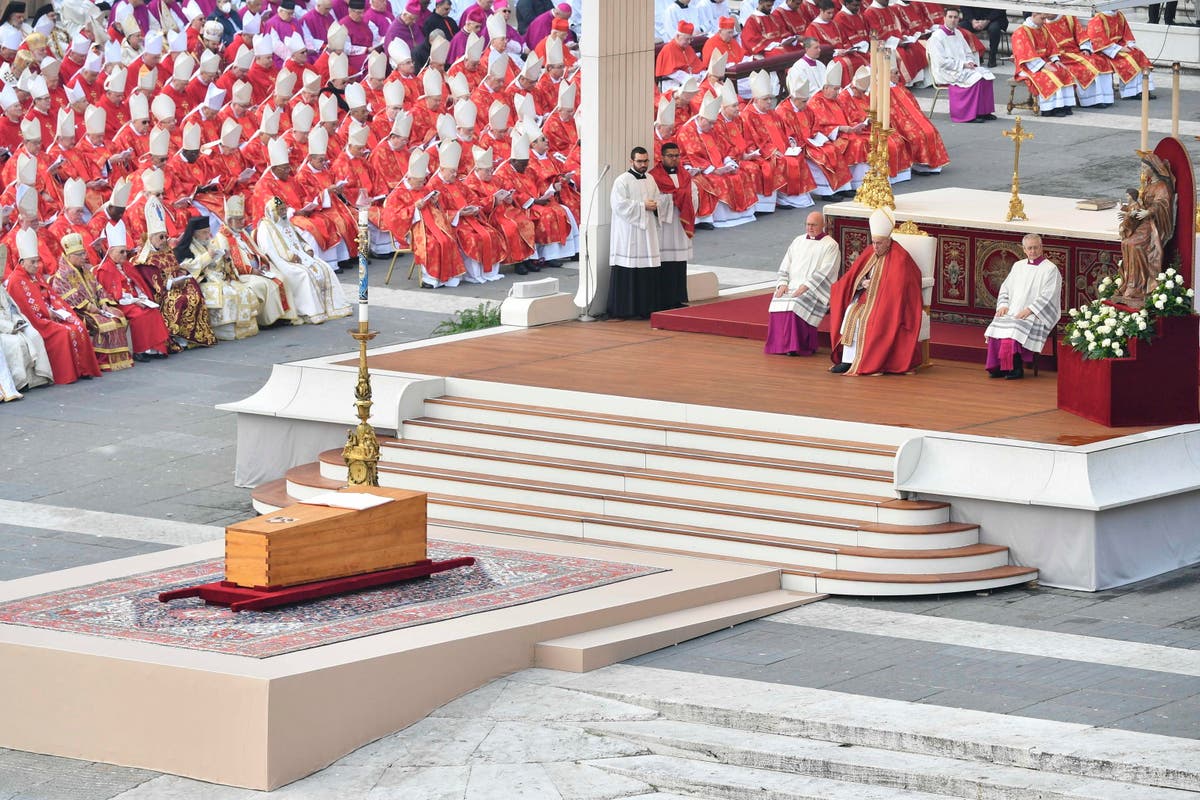 Pope Francis leads funeral of Benedict XVI as tens of thousands gather at Vatican