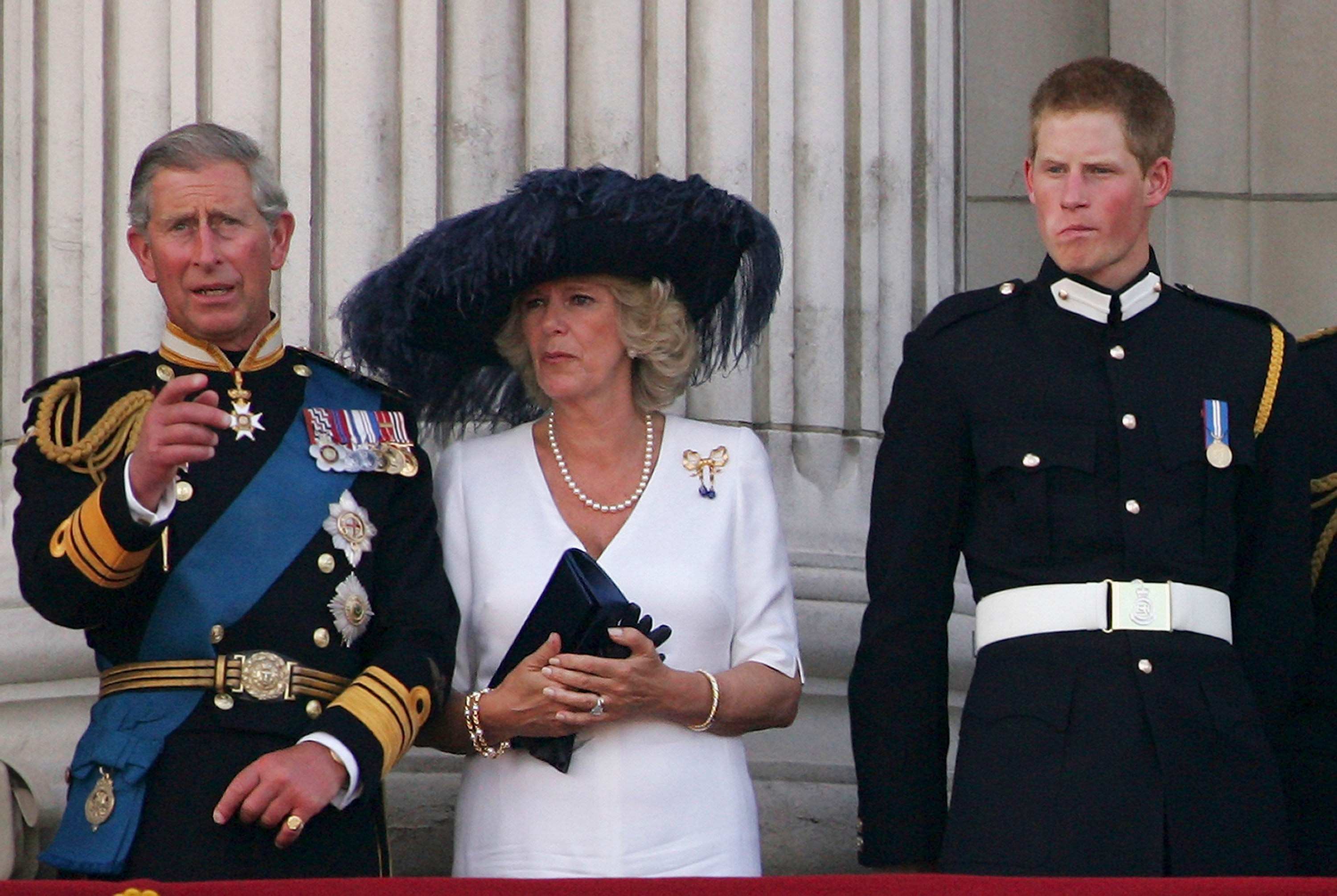 Harry, pictured with Charles and Camilla, in 2005 has a lot to say about his step-mother