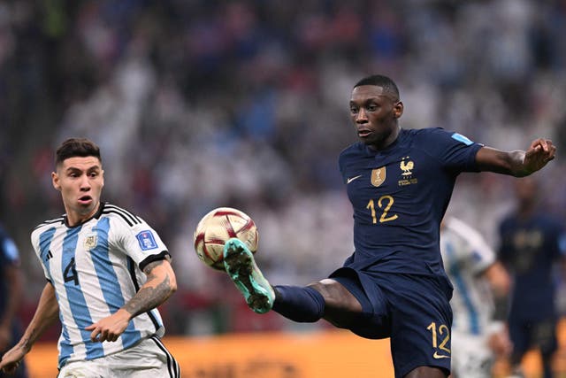 <p>Randal Kolo Muani in action for France during the World Cup final</p>