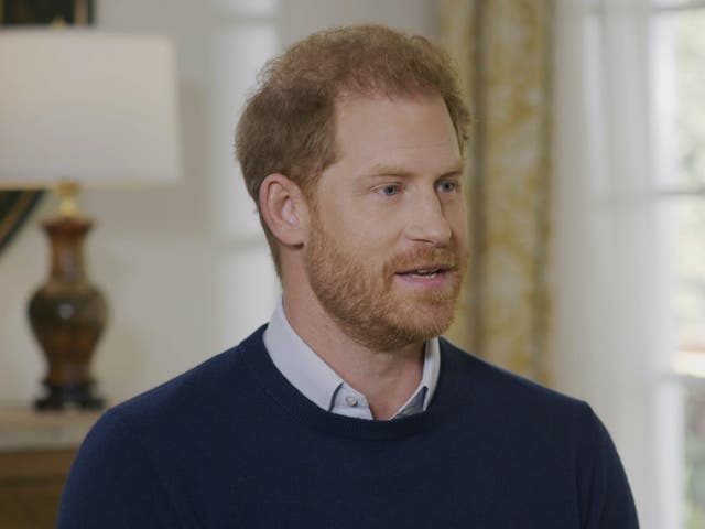 <p>Prince Harry during ITV interview</p>