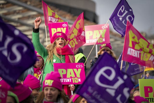The EIS union is demanding a 10% rise for teachers – with minister Jamie Hepburn refusing to say if more cash could be found for this. (Jane Barlow/PA)