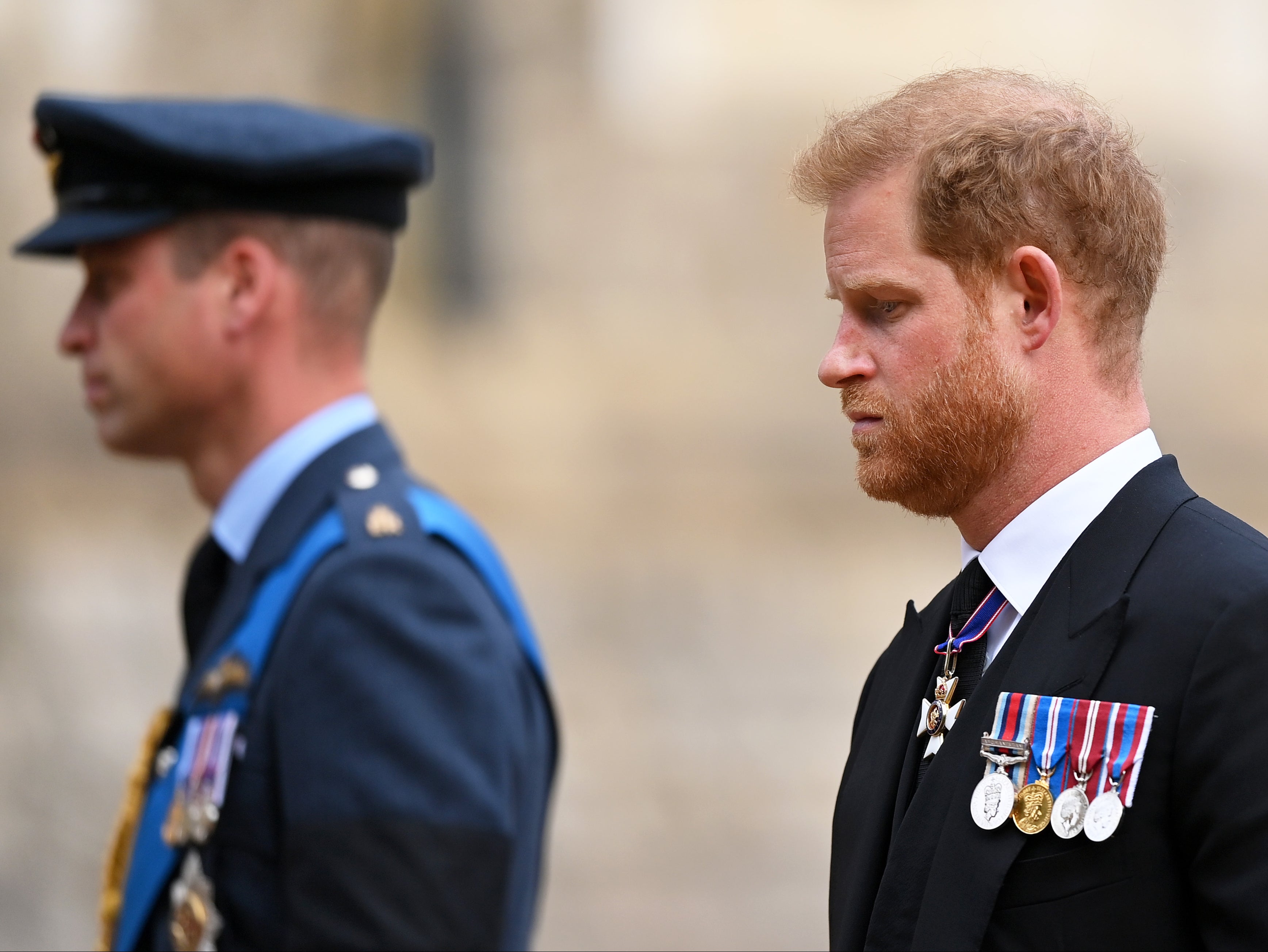 Prince William and Harry at the Queen’s funeral