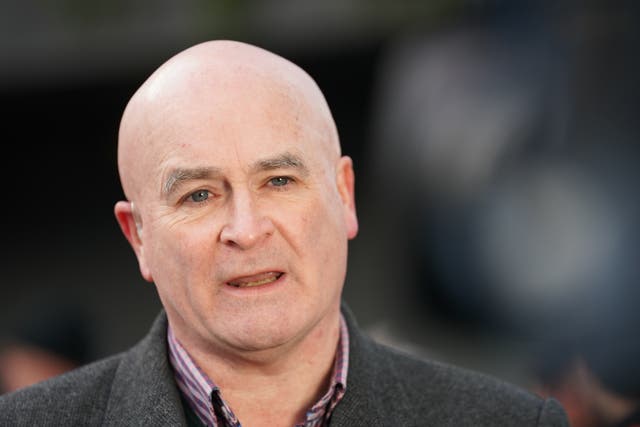 Speaking from the picket line at Euston Station on Friday, Mick Lynch said that the Government is trying to “close down” the unions with the new legislation (Kirsty O’Connor/PA)