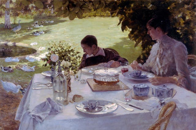 <p>‘Breakfast in the Garden’ by Giuseppe De Nittis’s, 1884</p>