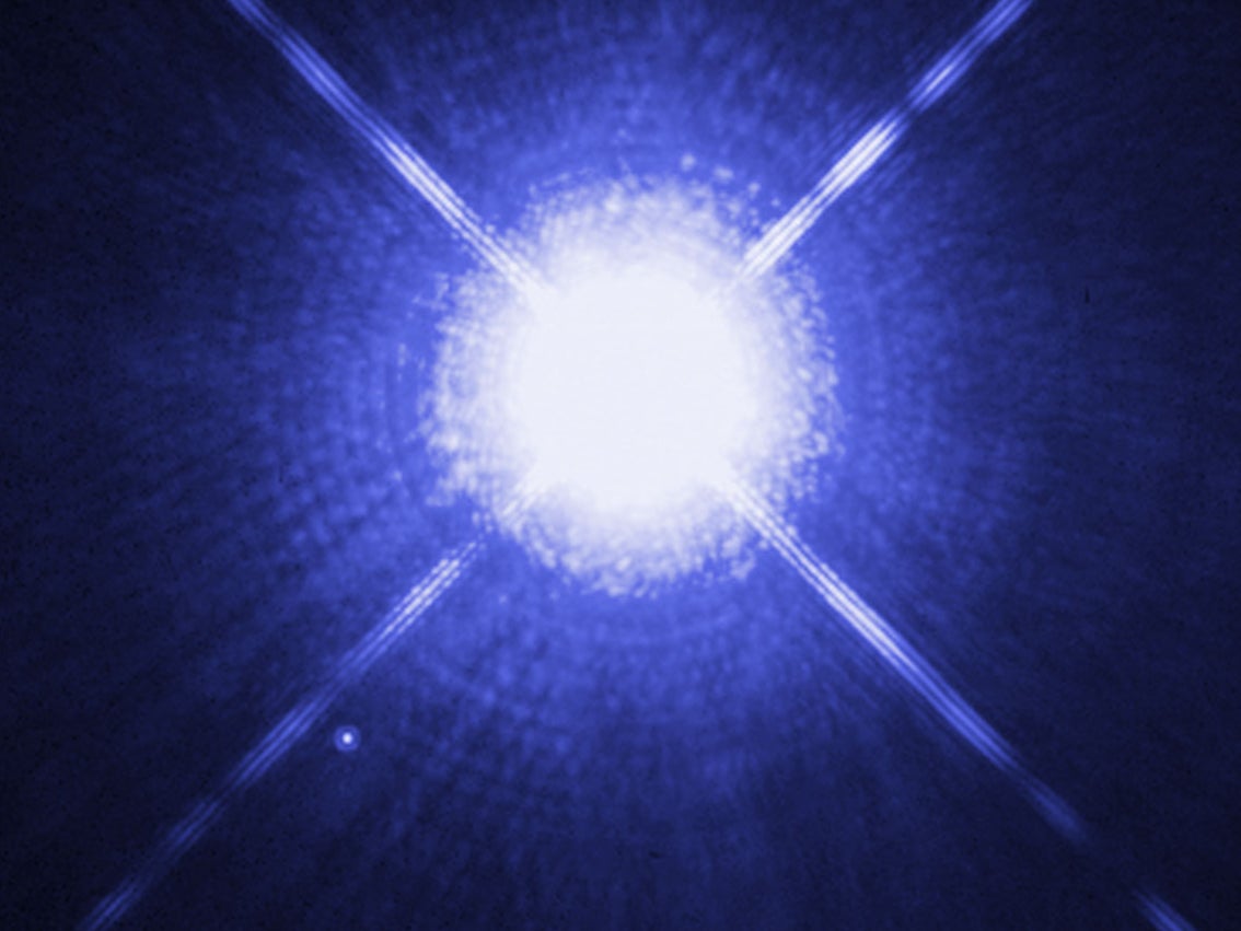 Dazzling Sirius outshines its tiny companion – the ‘Pup’ – 10,000 times over