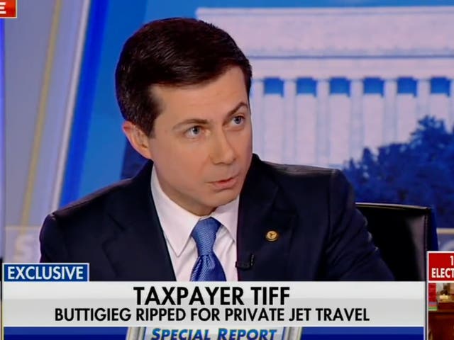 <p>Pete Buttigieg responds to criticism of his air travel on Fox News </p>
