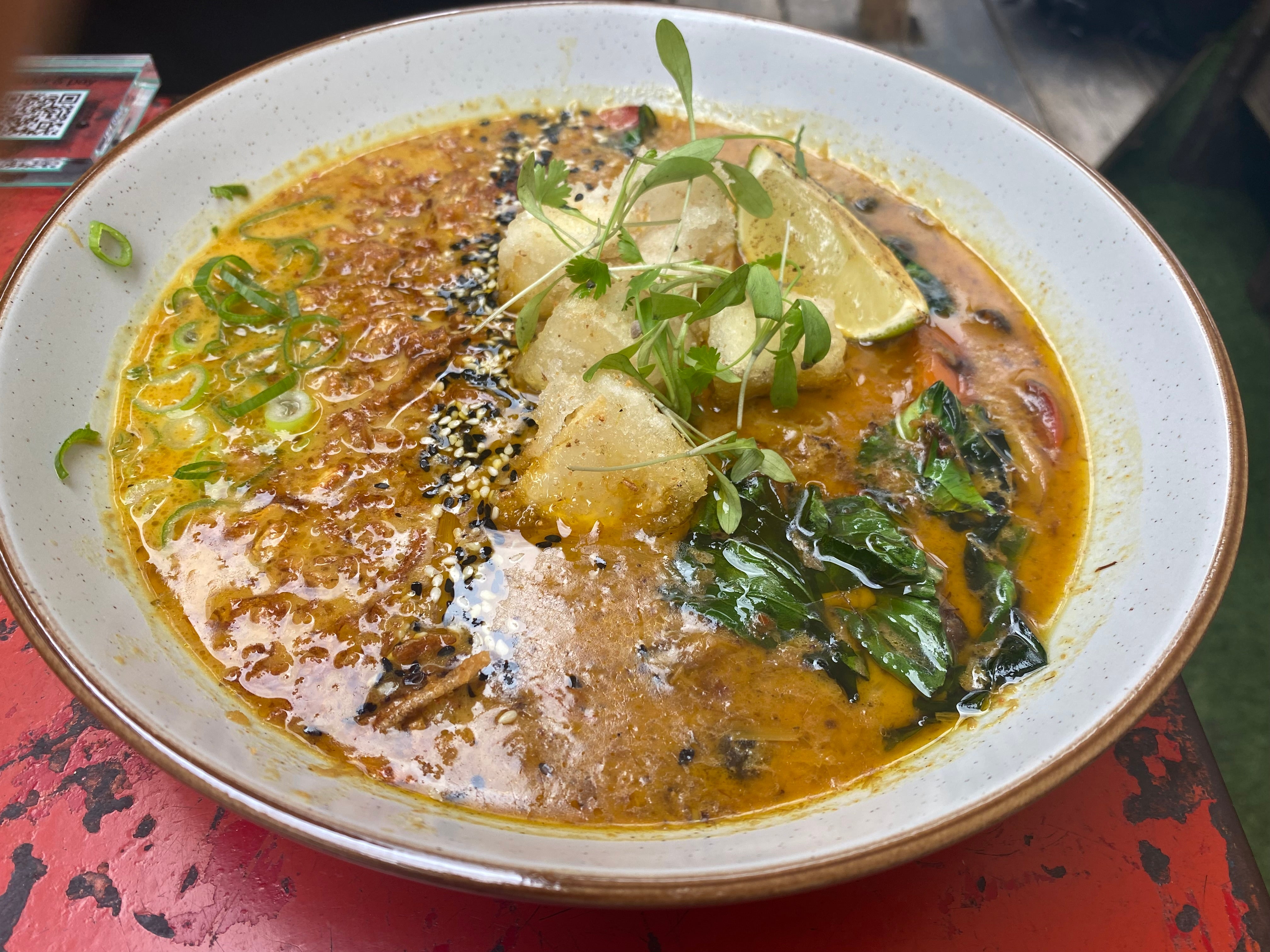 A favourite at Love Shack: the exquisitely presented coconut laksa