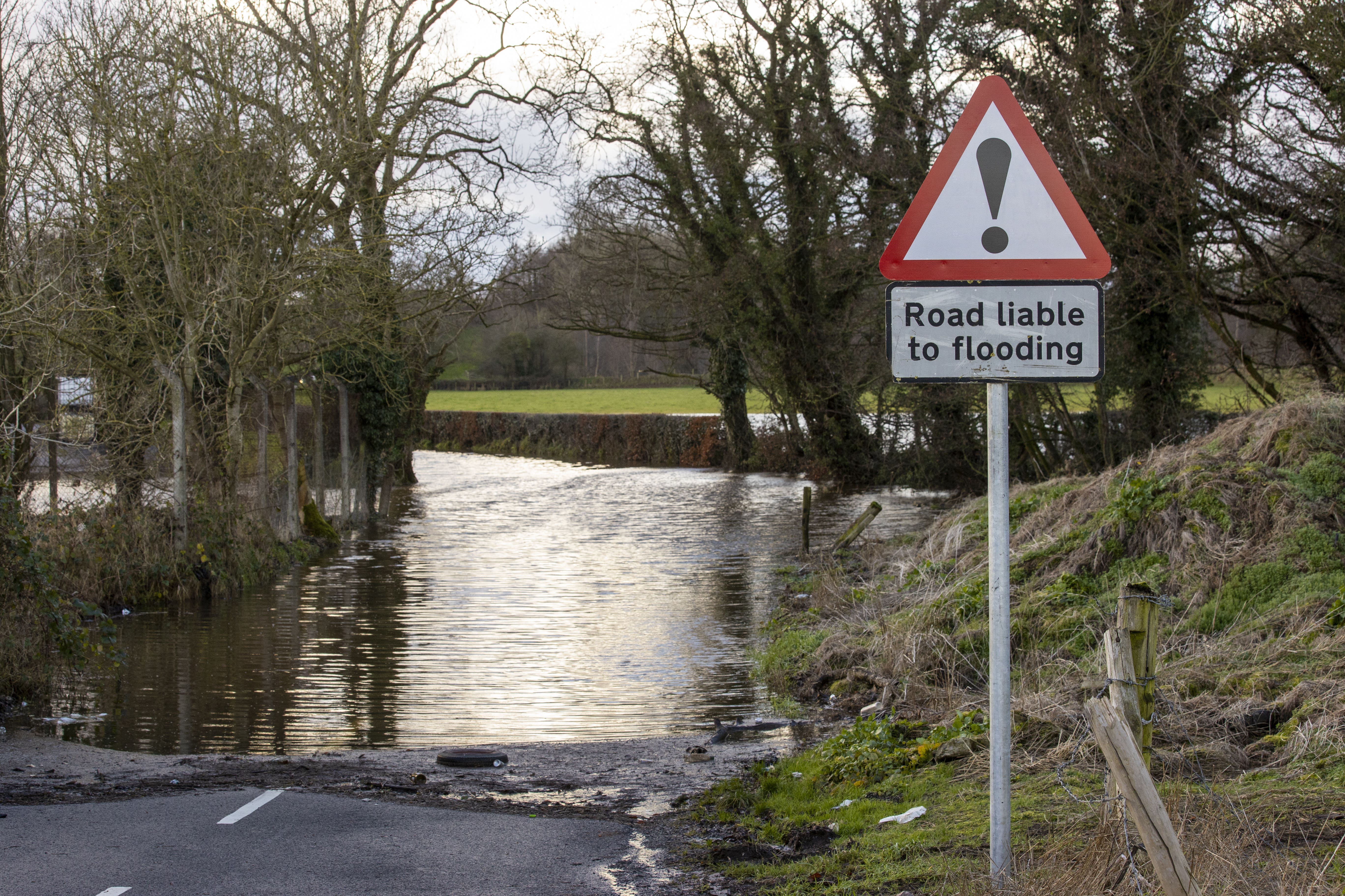 A total of 35 flood warnings have been issued for England and Wales (Liam McBurney/PA)