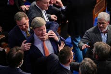 Shock scenes as Republican held back in confrontation with Matt Gaetz during Speaker vote