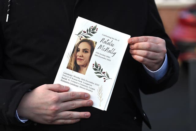 The funeral of Natalie McNally (Oliver McVeigh/PA)