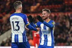 Alexis Mac Allister bags brace on return as Brighton thrash Middlesbrough