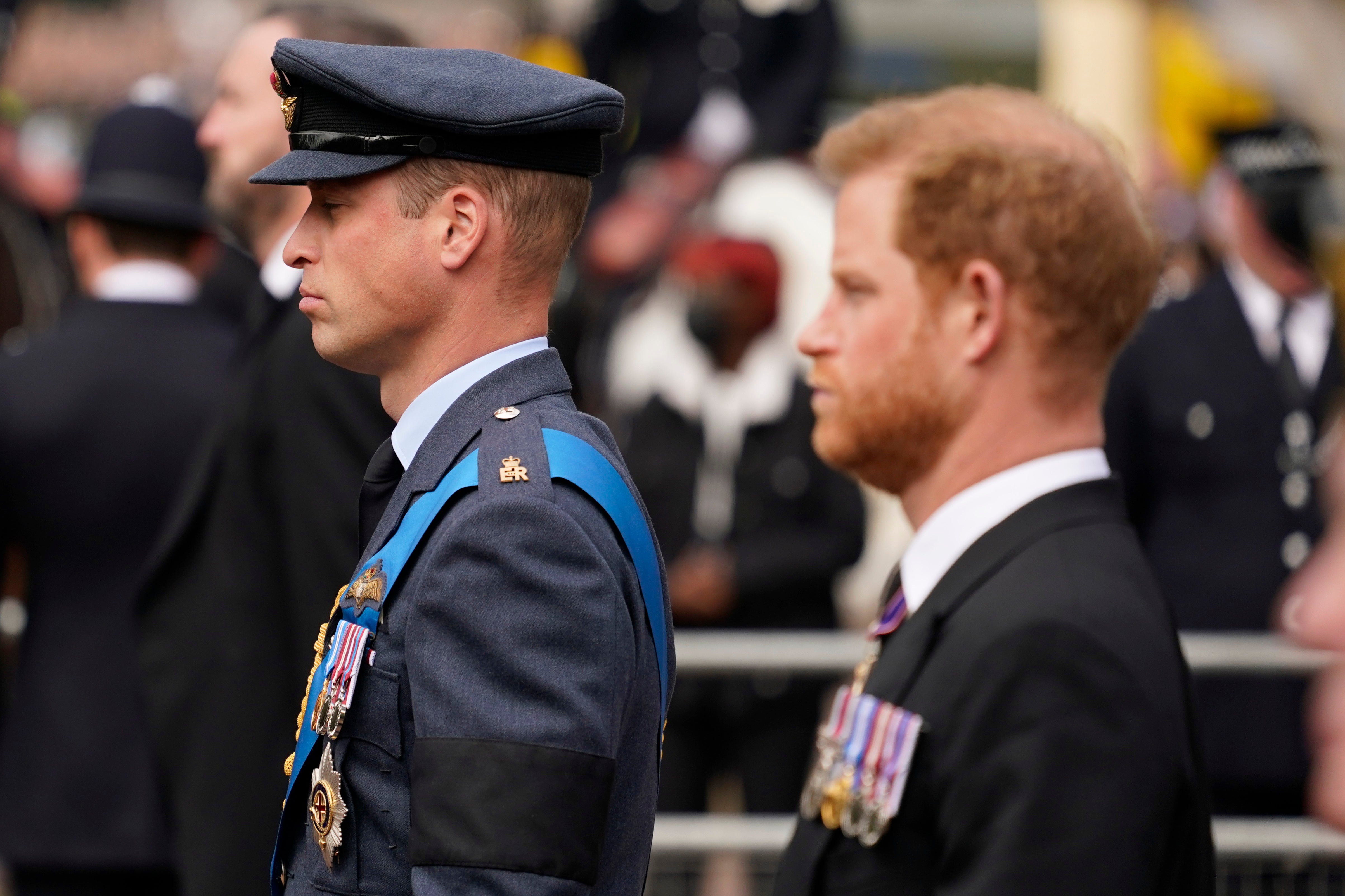 Prince William and Harry attend their grandmother’s funeral