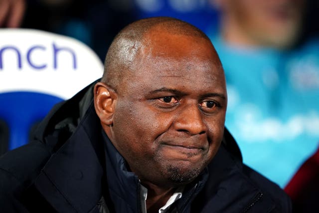 Palace boss Patrick Vieira vowed to be more demanding following his side’s FA Cup exit (Zac Goodwin/PA)