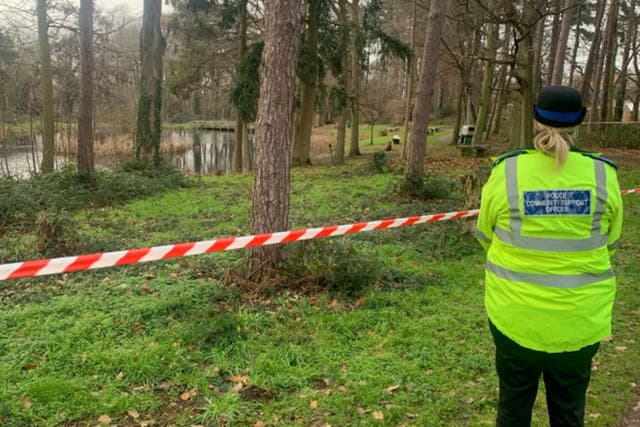 Police at the scene where the remains were found (Essex Police/PA)