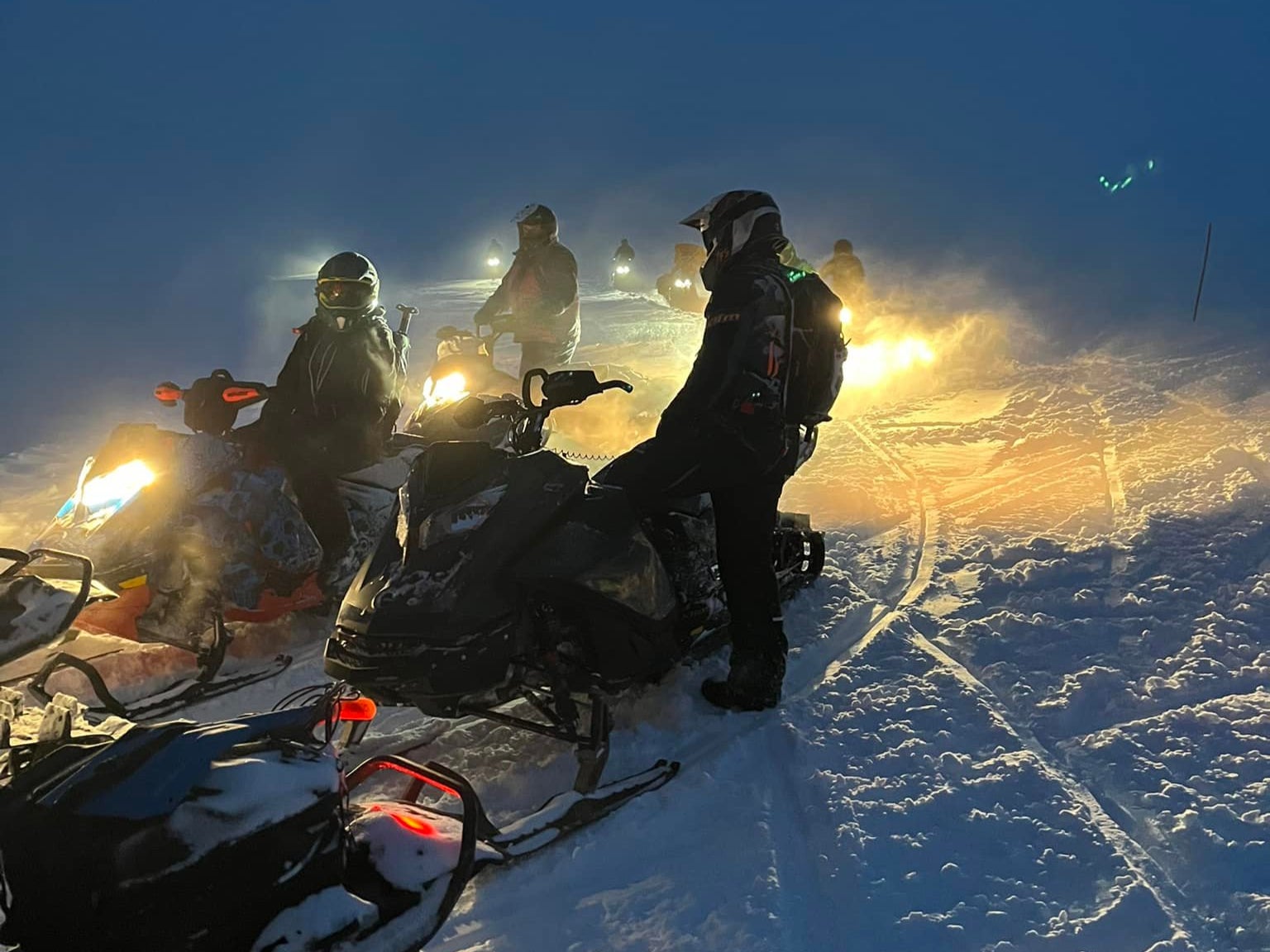 Rescue teams were assisted by members of the public, including a nearby snowmobile avalanche class