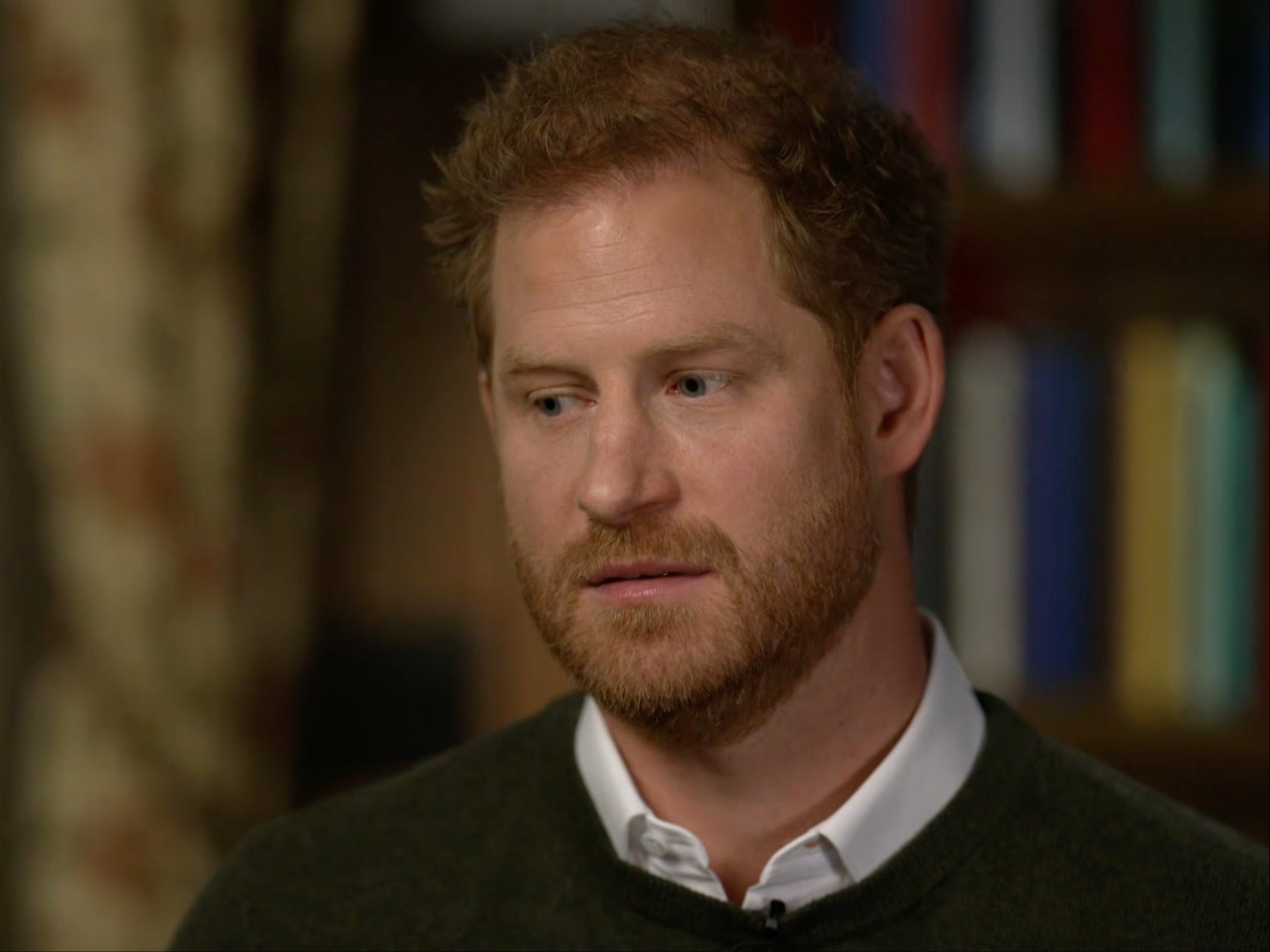 Prince Harry during a US TV interview with Anderson Cooper this week