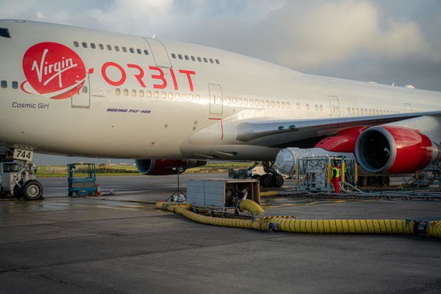 Cosmic Girl, a specially adapted 747 aircraft, will carry the rocket from Spaceport Cornwall (Ben Birchall/PA)