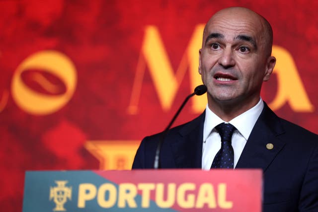 <p>Portugal present new coach Roberto Martinez</p>