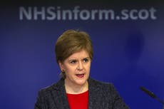 Scotland’s hospitals almost ‘completely full’, warns Sturgeon