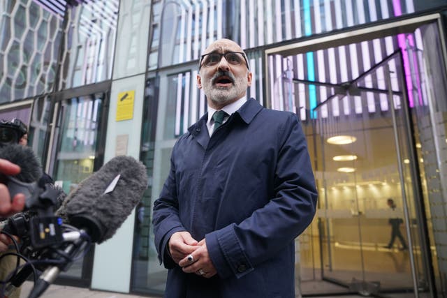Unite lead national officer Onay Kasab speaks to the media after a meeting with Health Secretary Steve Barclay at the Department of Health in London (Yui Mok/PA)