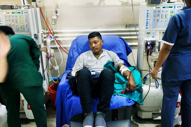 <p>Sak Bahadur Chhantyal was working on a construction site in Oman for six years before he was diagnosed with chronic kidney disease</p>