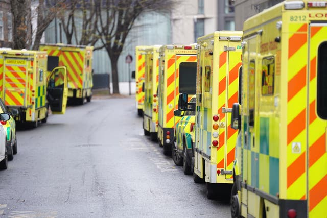 Ambulances outside Waterloo Ambulance Station, south London (James Manning/PA)