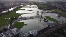 UK floods: River Severn overflows in Worcester after persistent rain