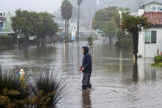 California storm - live: Search for swept away boy, 5, called off as Ellen posts ‘crazy’ Montecito flood video