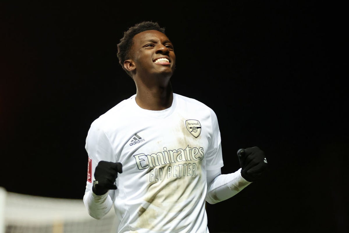 Eddie Nketiah double steers Arsenal past Oxford in FA Cup to set up Man City clash