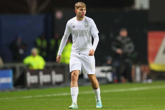 <p>Emile Smith Rowe returned to action for Arsenal in their FA Cup win at Oxford (News Images LTD/Alamy)</p>