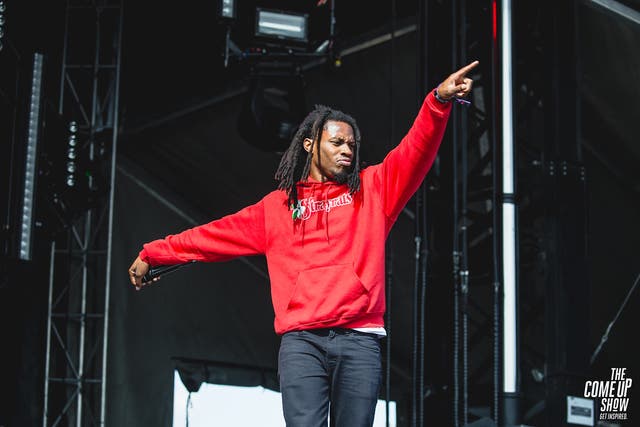 <p>Denzel Curry performs at Canada’s Osheaga festival in 2017</p>