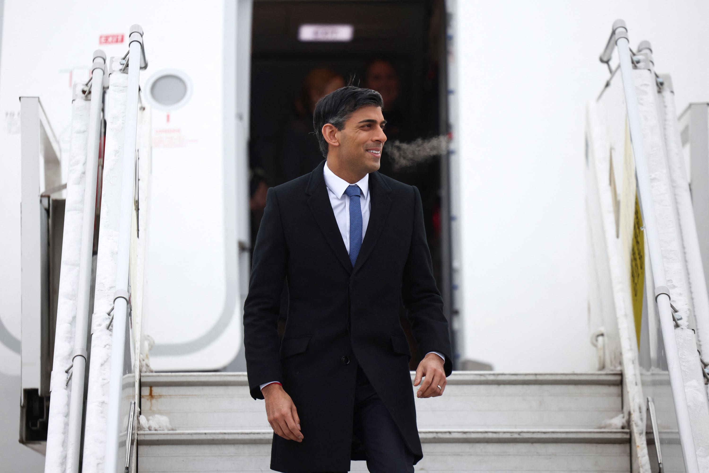 Prime Minister Rishi Sunak was pictured using an RAF plane to fly to Leeds on Monday (Henry Nicholls/PA)