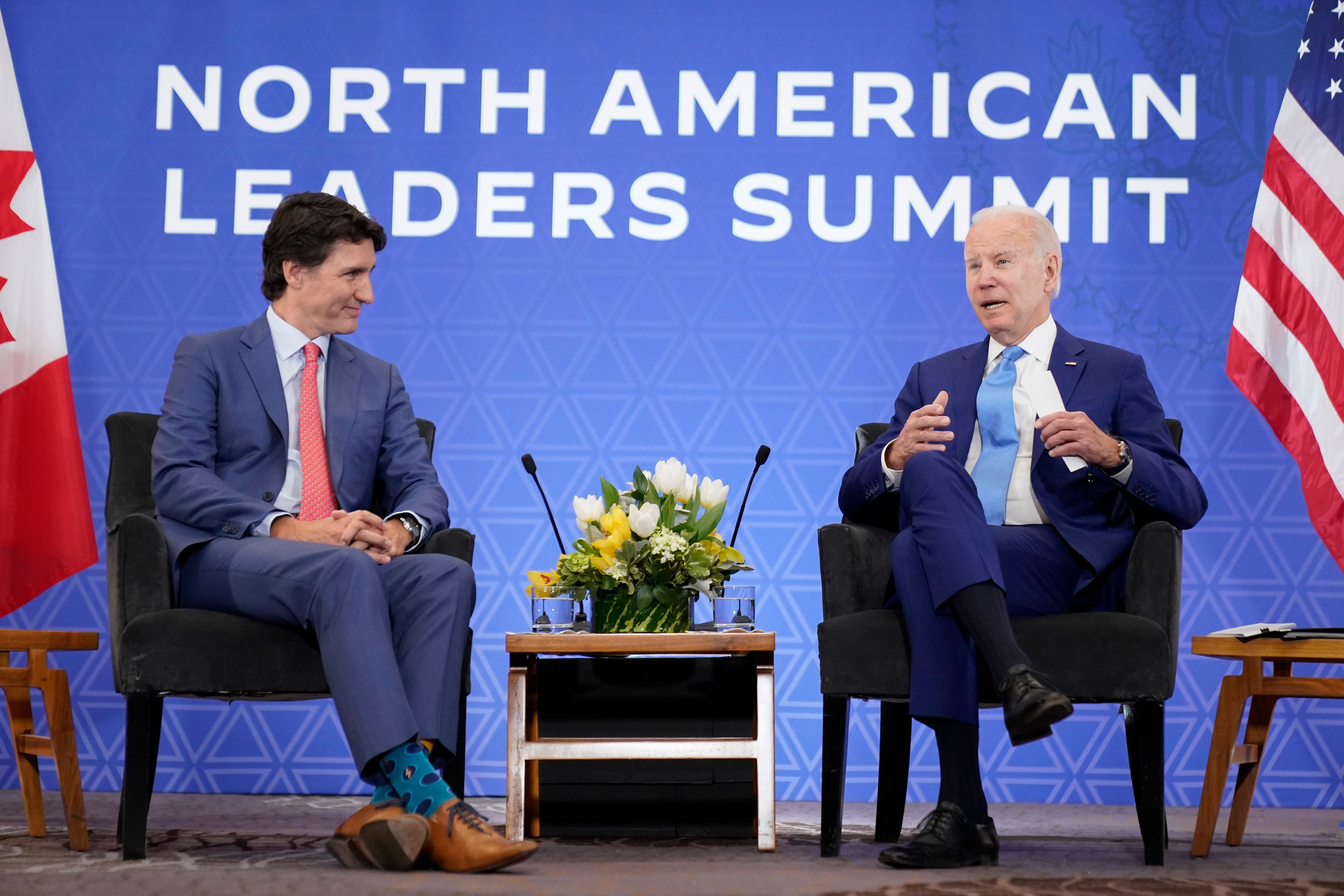 Joe Biden with Canadian prime minister Justin Trudeau