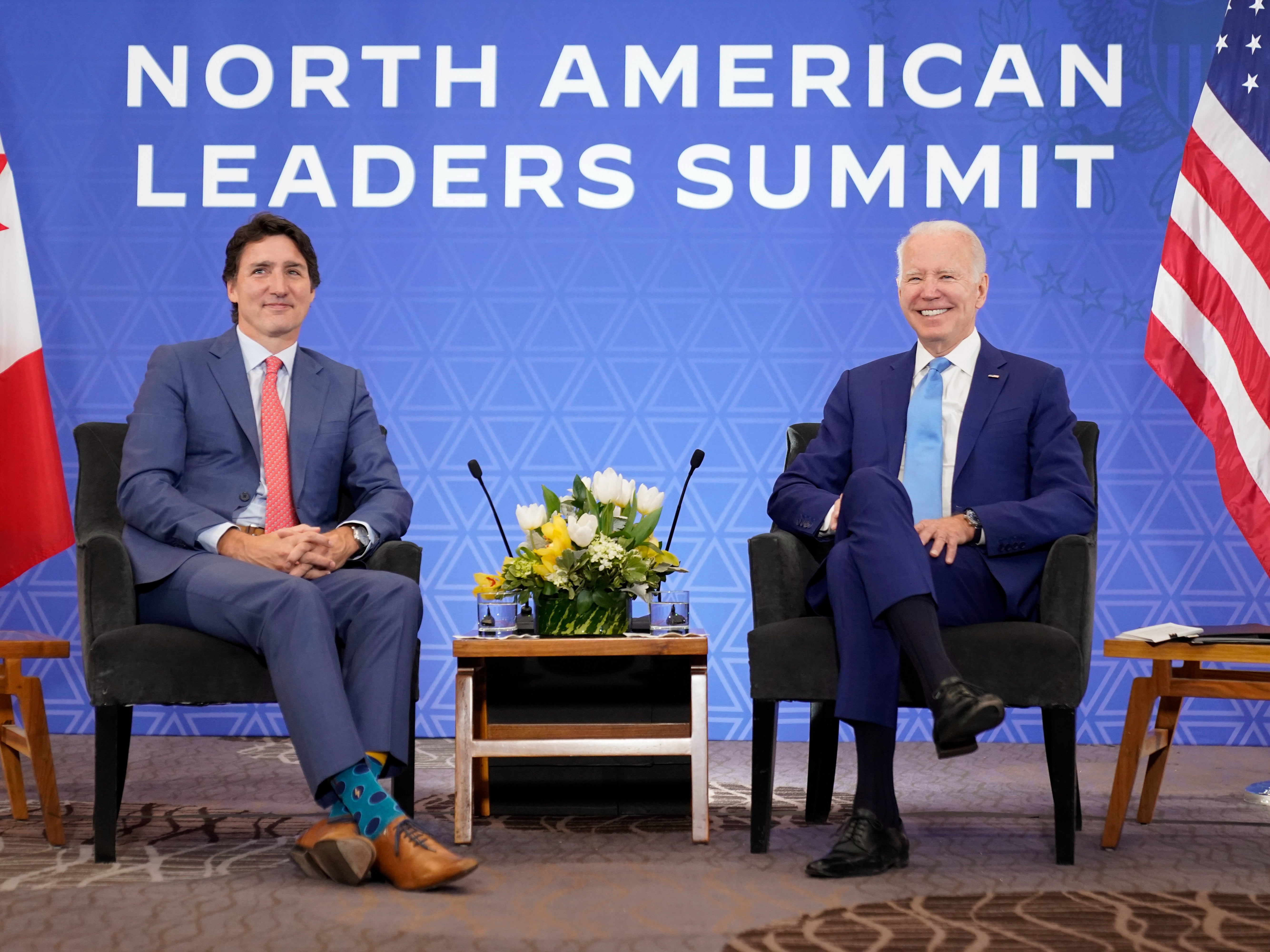 President Joe Biden meets with Canadian Prime Minister Justin Trudeau at the InterContinental Presidente Mexico City hotel in Mexico City, Tuesday, Jan. 10, 2023