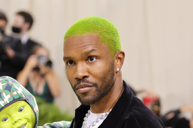 <p>NEW YORK, NEW YORK - SEPTEMBER 13: Frank Ocean attends The 2021 Met Gala Celebrating In America: A Lexicon Of Fashion at Metropolitan Museum of Art on September 13, 2021 in New York City. (Photo by Mike Coppola/Getty Images)</p>