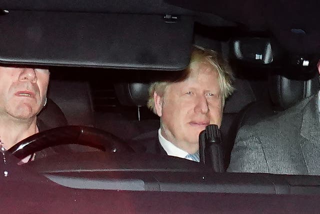 Former prime minister Boris Johnson arrives to give a speech at the Carlton Club in St James’s (Victoria Jones/PA)