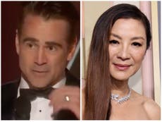‘I can beat you up’: Colin Farrell and Michelle Yeoh refuse to be played off Golden Globes stage