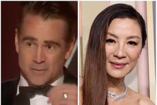 ‘I will beat you up’: Colin Farrell and Michelle Yeoh refuse to be played off Golden Globes stage