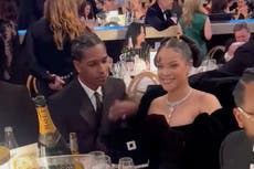 Rihanna and A$AP Rocky arrive at 2023 Golden Globes after skipping red carpet: ‘Fashionably late queen’