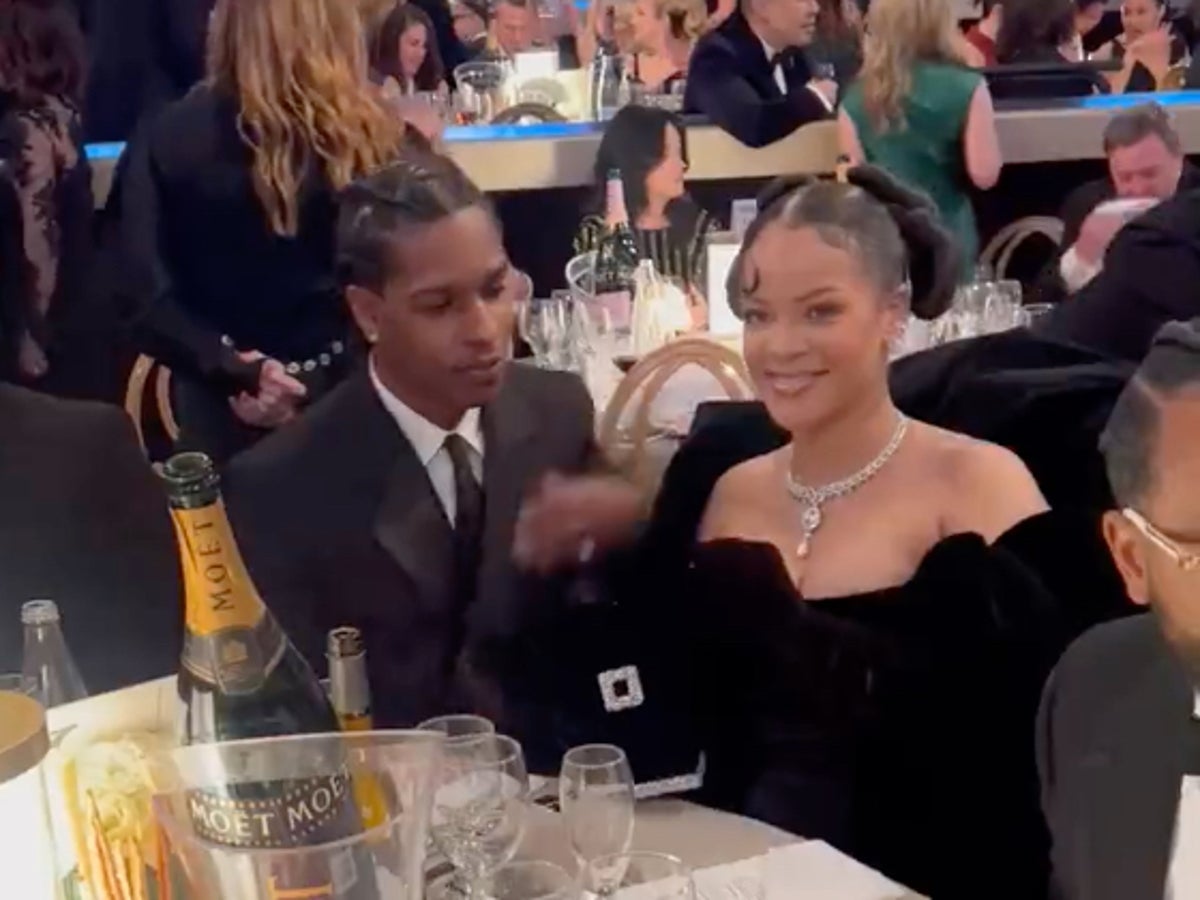 Rihanna and A$AP Rocky Arrived “Fashionably Late” in Matching Outfits at  the Golden Globes 2023 — See Photos