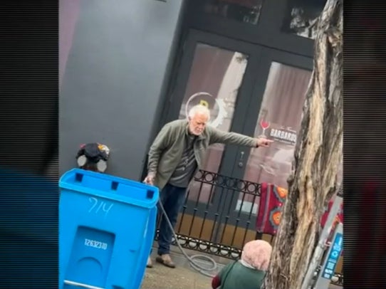The now-viral video shows gallery owner spraying water on homeless woman asking her to leave the pavement