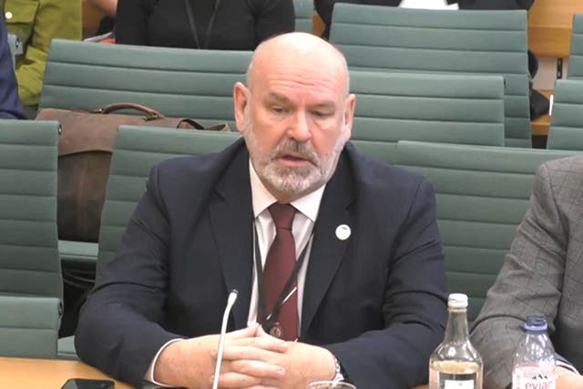 Aslef general secretary Mick Whelan speaks to the committee (House of Commons/PA)