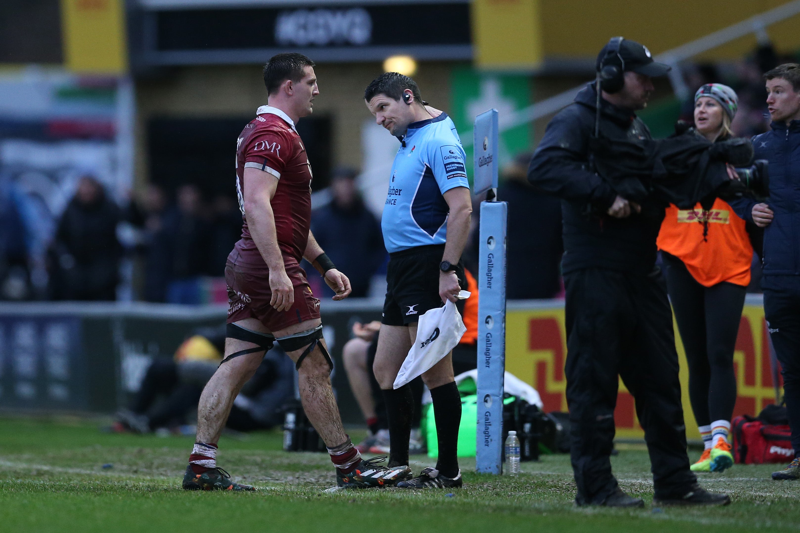 The flanker was hurt in Sale’s Premiership game against Harlequins