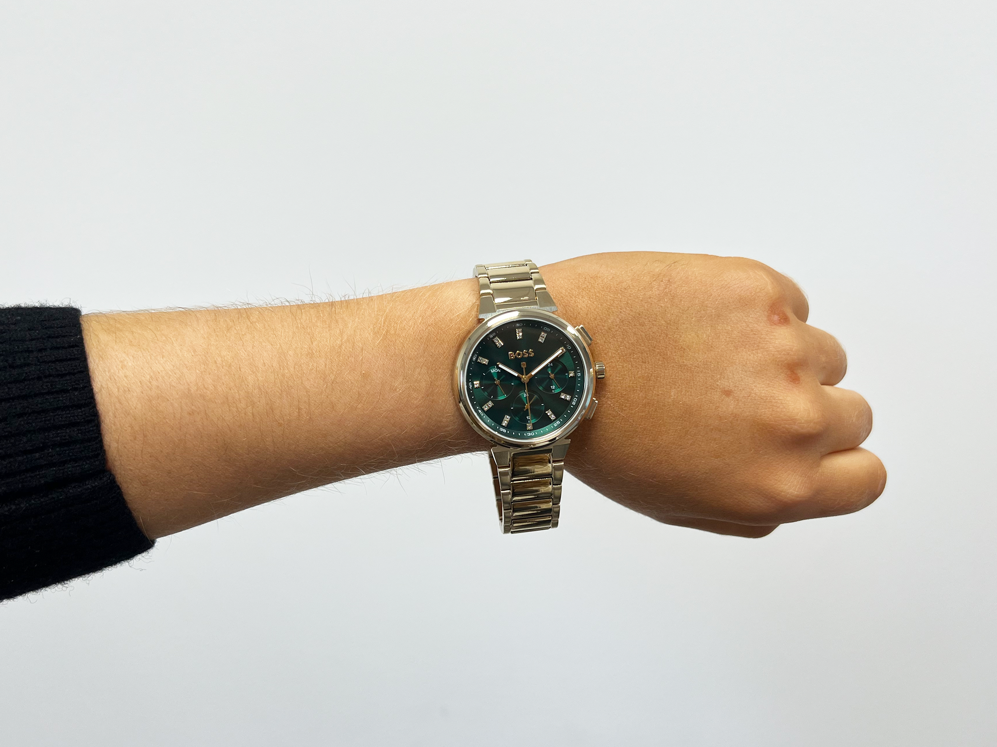 Hugo Boss women's one green chronograph dial watch