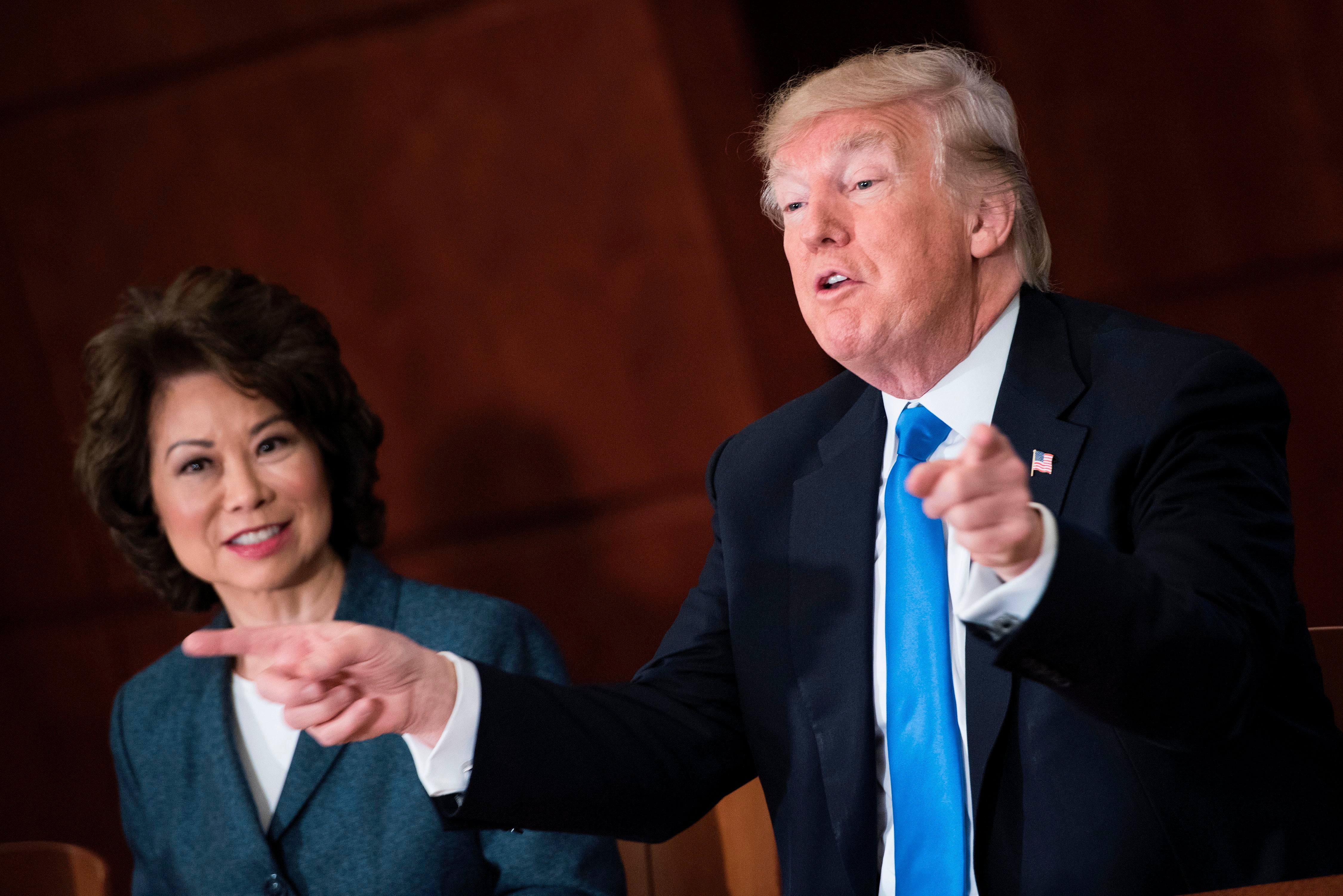 Elaine Chao with Donald Trump