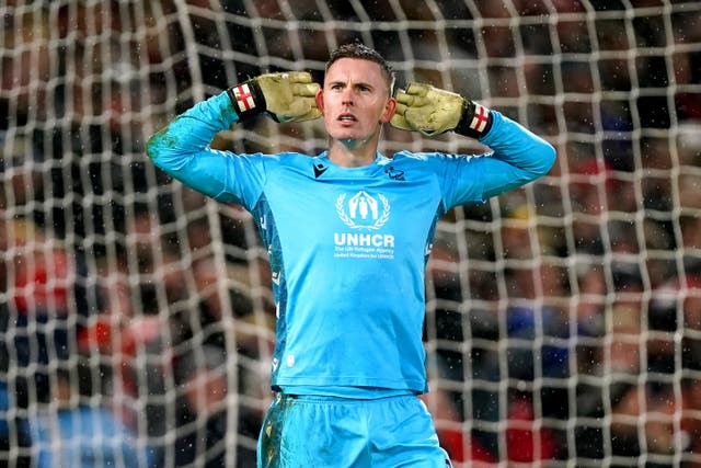 Dean Henderson was Nottingham Forest’s shoot-out hero (Mike Egerton/PA)
