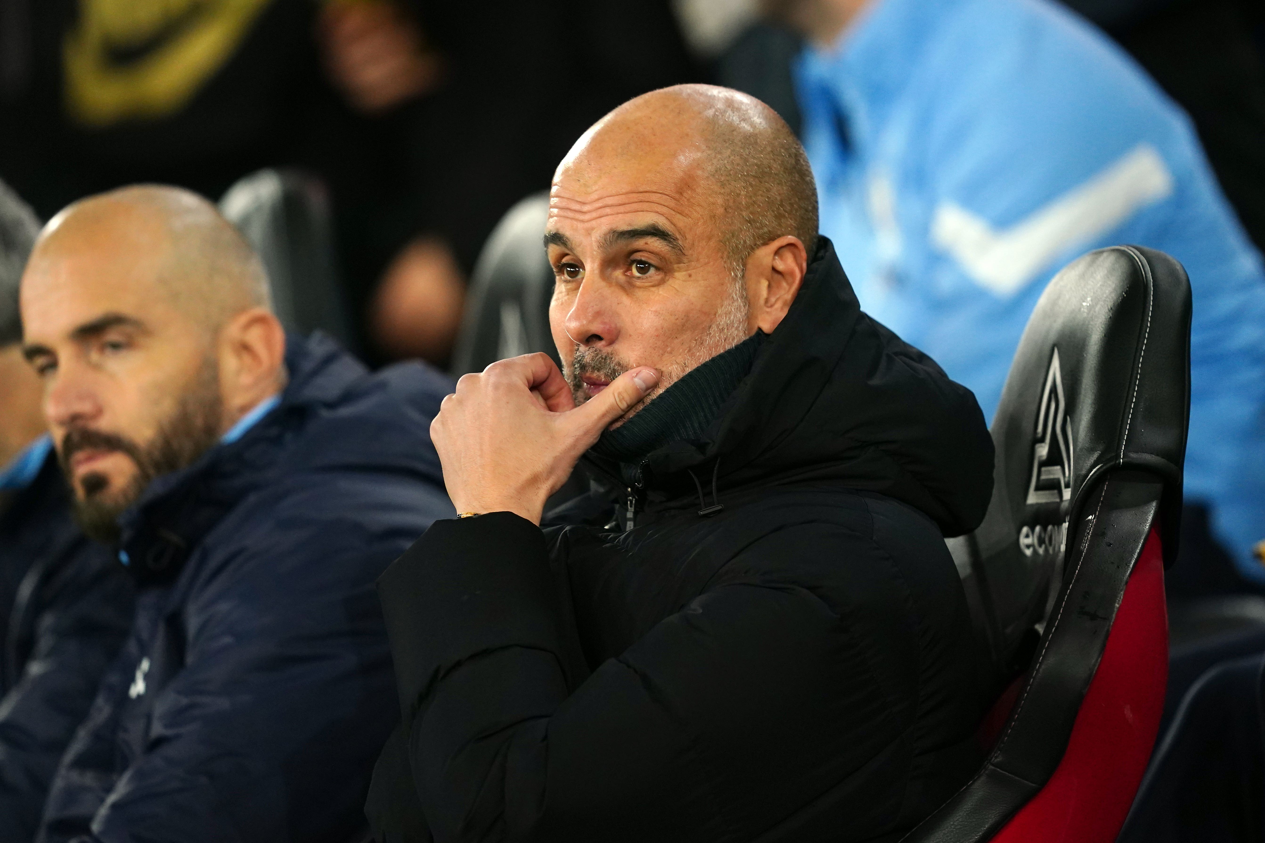 Pep Guardiola’s side are out of the Carabao Cup (David Davies/PA)