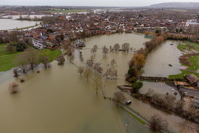 Tewkesbury in Gloucestershire has been hit by flooding following heavy rain (Brian Birchall/PA)