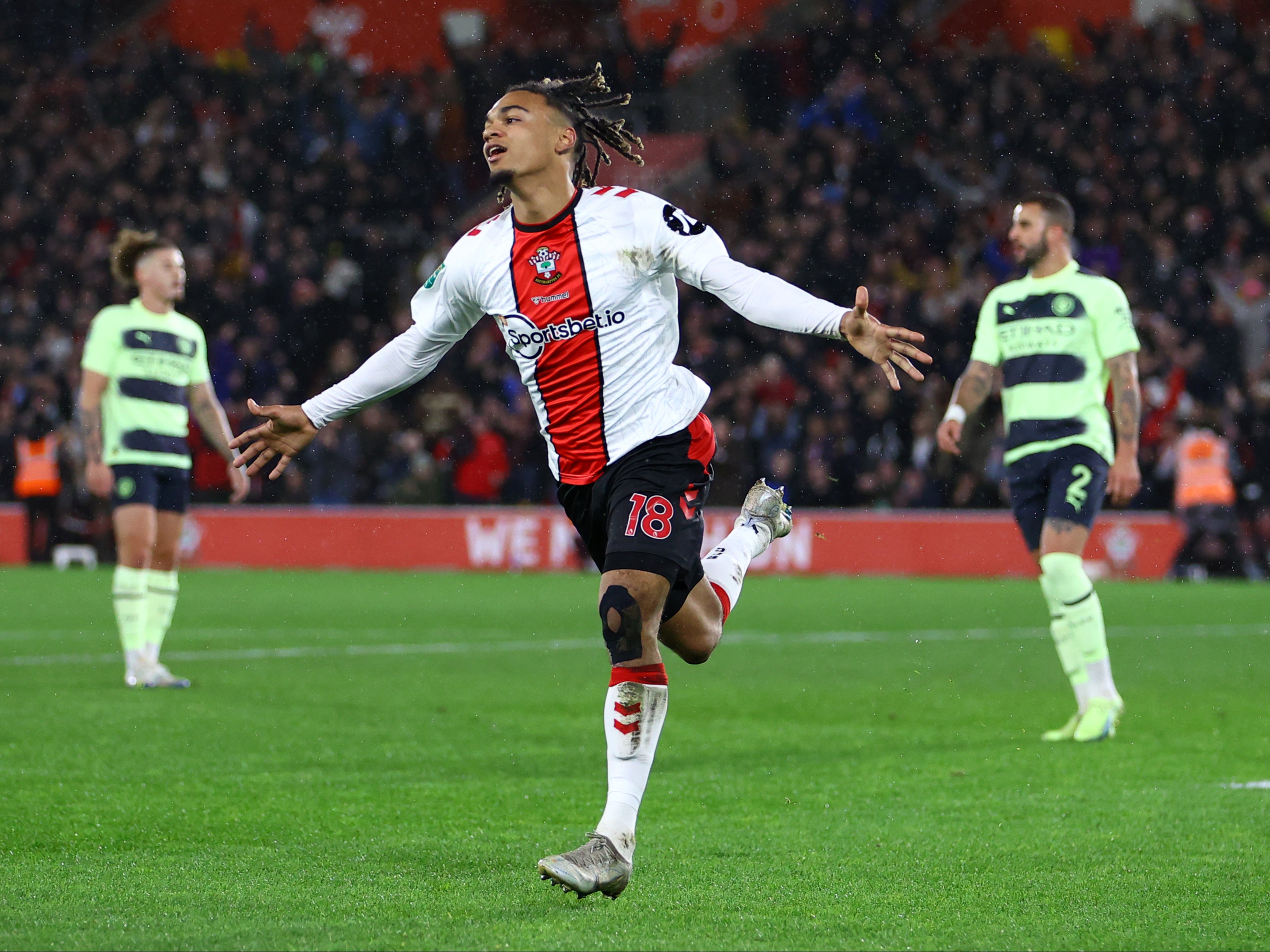 Sekou Mara scored one of Southampton’s goals in their shock win over Man City